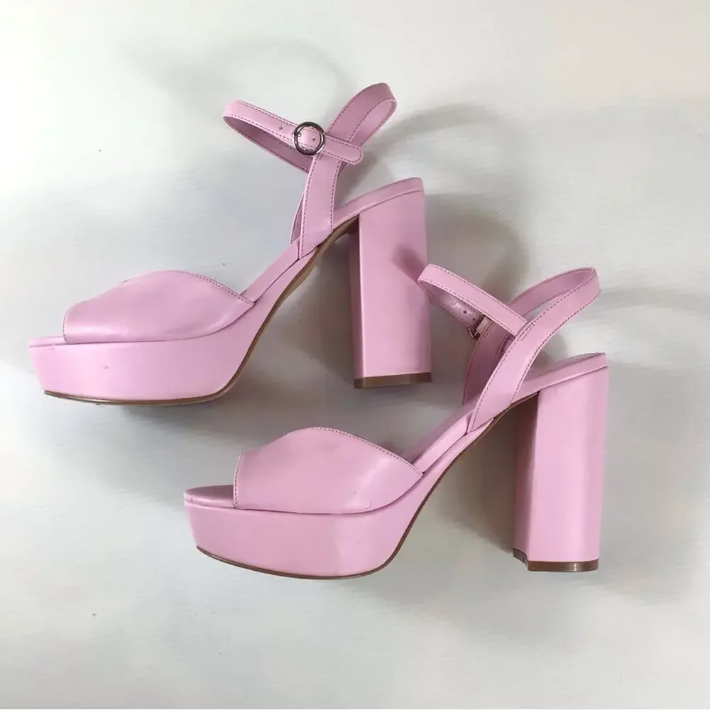 Marc Fisher Pink Platform Block Heel Sandals